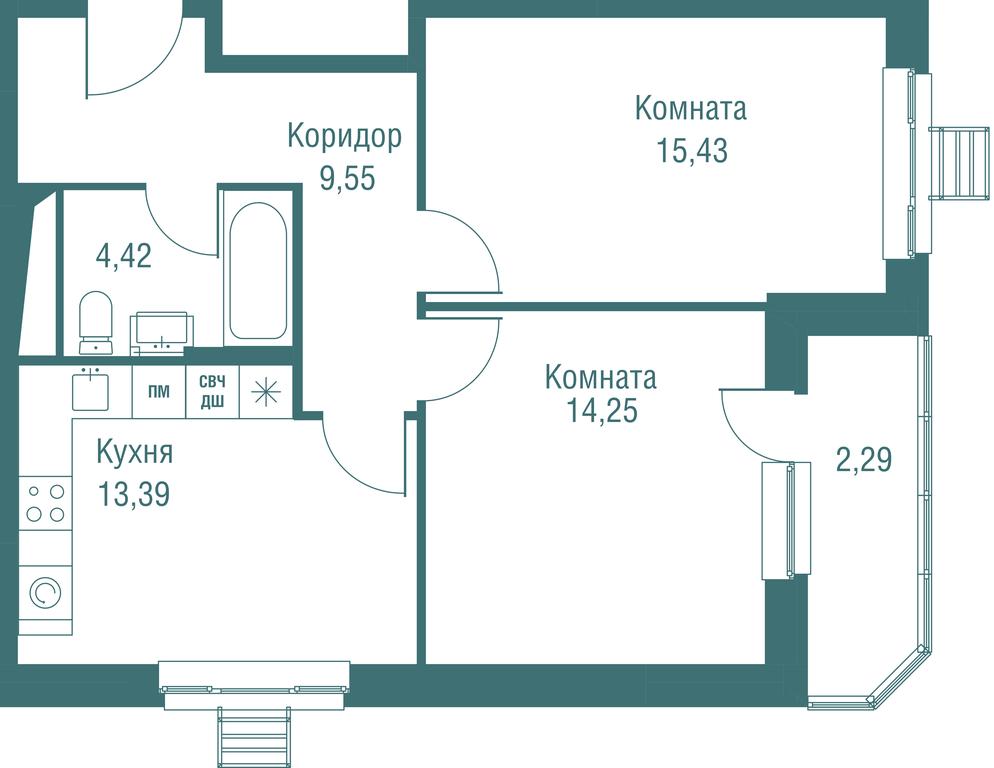 2-BD Apartment Sale, 59.33平方米 at Odinburg, Severnaya Street, 11, Odintsovo, Moscow Region, Russia #1 2-BD Apartment Sale, 59.33平方米 at Odinburg, Severnaya Street, 11, Odintsovo, Moscow Region, Russia #1