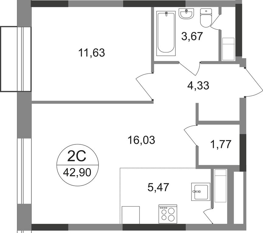 Продажа 2-комн. квартиры, 42,9 м² в ЖК «Новоград Павлино», Косинское шоссе, 2, микрорайон Новое Павлино, Балашиха, Московская область, Россия #1