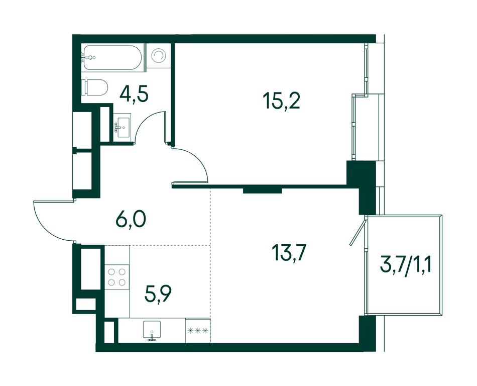 1-BD Apartment Sale, 46.4 sq. m. at Primavera, Volokolamskoye Highway, вл67, Moscow, Russia #2 1-BD Apartment Sale, 46.4 sq. m. at Primavera, Volokolamskoye Highway, вл67, Moscow, Russia #2