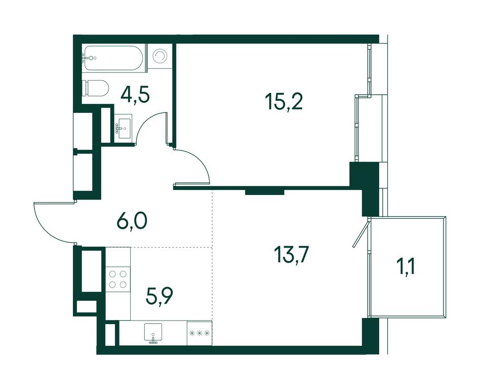 1-BD Apartment Sale, 46.4 sq. m. at Primavera, Volokolamskoye Highway, вл67, Moscow, Russia #1 1-BD Apartment Sale, 46.4 sq. m. at Primavera, Volokolamskoye Highway, вл67, Moscow, Russia #1