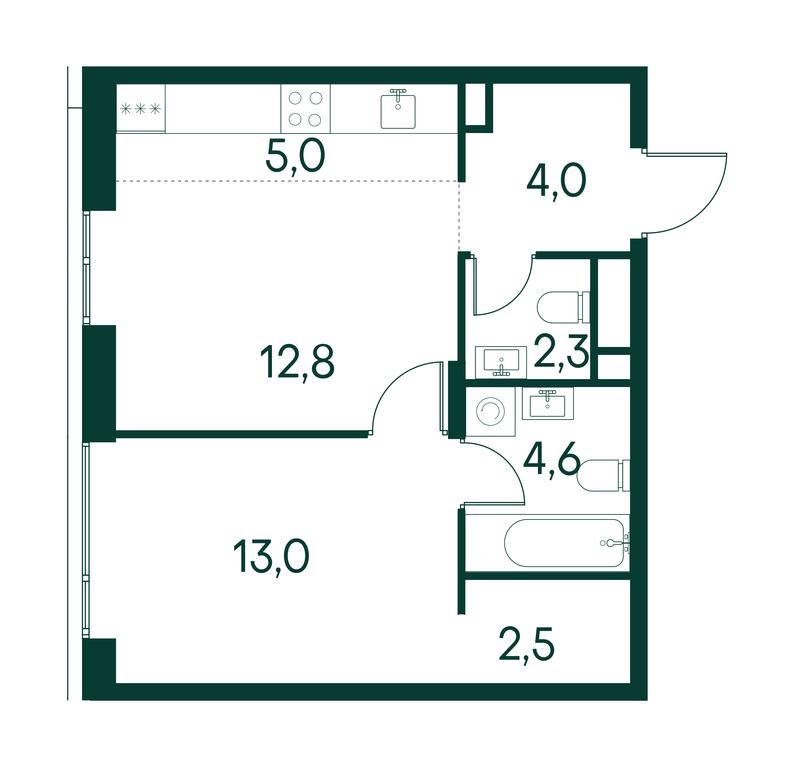 1-BD Apartment Sale, 44.2平方米 at Primavera, Volokolamskoye Highway, вл67, Moscow, Russia #1 1-BD Apartment Sale, 44.2平方米 at Primavera, Volokolamskoye Highway, вл67, Moscow, Russia #1