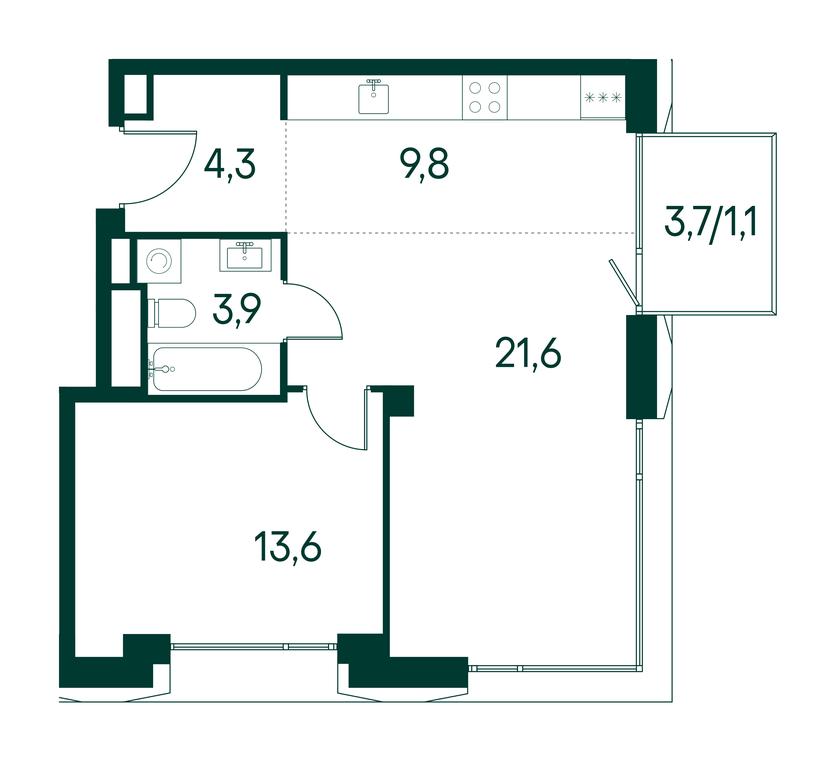 1-BD Apartment Sale, 54.3 sq. m. at Primavera, Volokolamskoye Highway, вл67, Moscow, Russia #2 1-BD Apartment Sale, 54.3 sq. m. at Primavera, Volokolamskoye Highway, вл67, Moscow, Russia #2