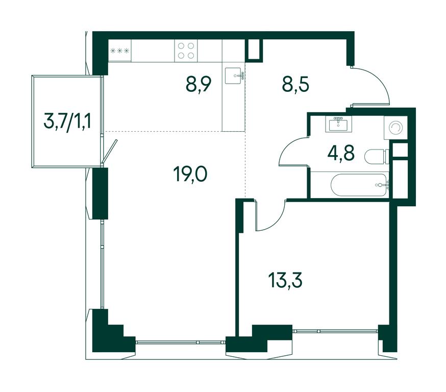 1-BD Apartment Sale, 55.6平方米 at Primavera, Volokolamskoye Highway, вл67, Moscow, Russia #2 1-BD Apartment Sale, 55.6平方米 at Primavera, Volokolamskoye Highway, вл67, Moscow, Russia #2