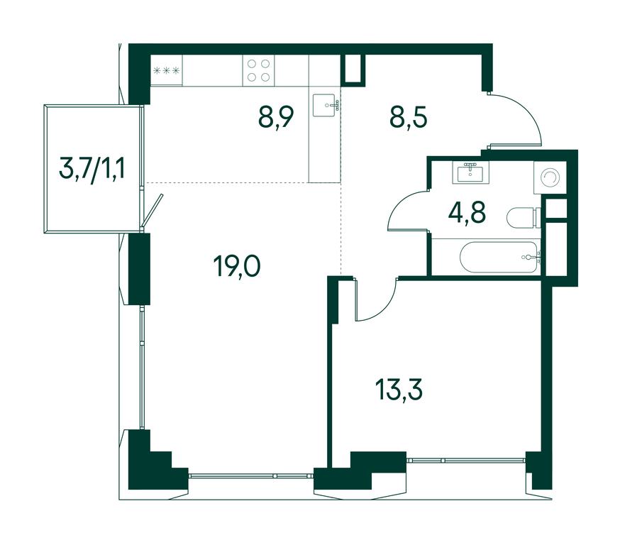 1-BD Apartment Sale, 55.6 sq. m. at Primavera, Volokolamskoye Highway, вл67, Moscow, Russia #2