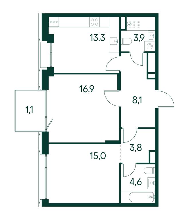 2-BD Apartment Sale, 66.7平方米 at Primavera, Volokolamskoye Highway, вл67, Moscow, Russia #1 2-BD Apartment Sale, 66.7平方米 at Primavera, Volokolamskoye Highway, вл67, Moscow, Russia #1