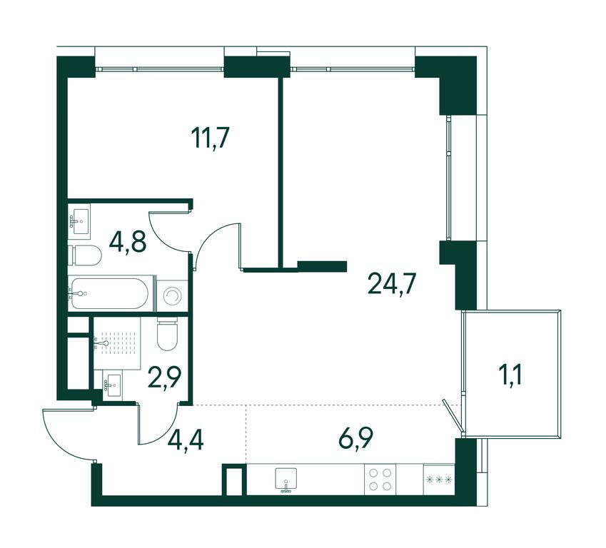 1-BD Apartment Sale, 56.5平方米 at Primavera, Volokolamskoye Highway, вл67, Moscow, Russia #1 1-BD Apartment Sale, 56.5平方米 at Primavera, Volokolamskoye Highway, вл67, Moscow, Russia #1