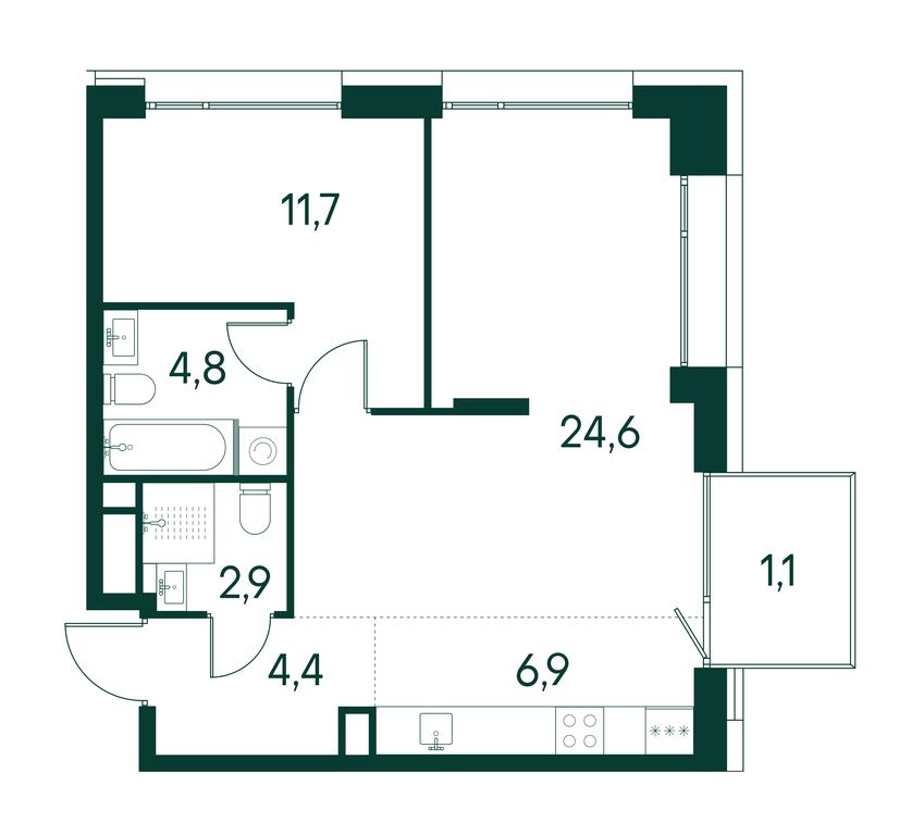 1-BD Apartment Sale, 56.4 sq. m. at Primavera, Volokolamskoye Highway, вл67, Moscow, Russia #1 1-BD Apartment Sale, 56.4 sq. m. at Primavera, Volokolamskoye Highway, вл67, Moscow, Russia #1