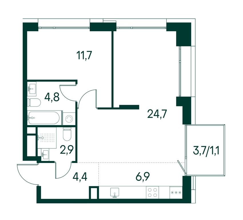 1-BD Apartment Sale, 56.5平方米 at Primavera, Volokolamskoye Highway, вл67, Moscow, Russia #2 1-BD Apartment Sale, 56.5平方米 at Primavera, Volokolamskoye Highway, вл67, Moscow, Russia #2