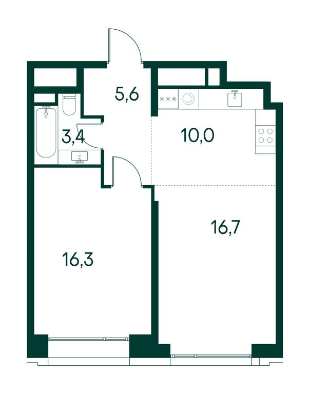 1-BD Apartment Sale, 52平方米 at Primavera, Volokolamskoye Highway, вл67, Moscow, Russia #1
