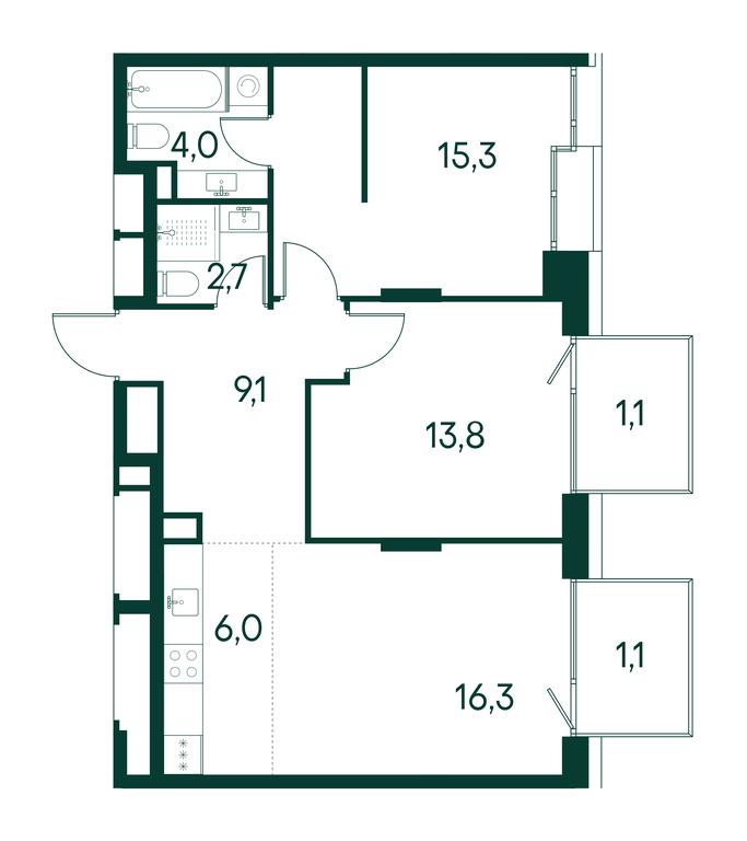 2-BD Apartment Sale, 69.4平方米 at Primavera, Volokolamskoye Highway, вл67, Moscow, Russia #1 2-BD Apartment Sale, 69.4平方米 at Primavera, Volokolamskoye Highway, вл67, Moscow, Russia #1