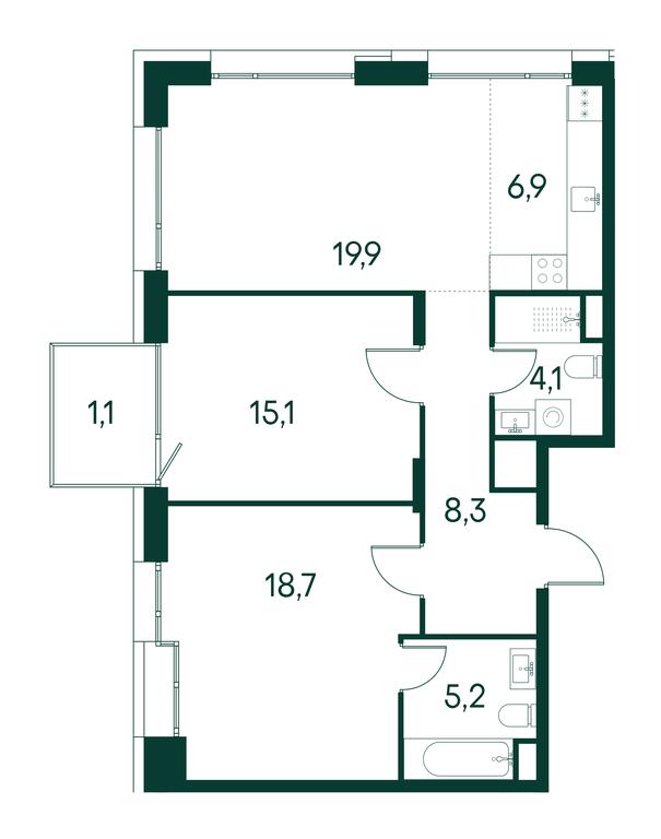 3-BD Apartment Sale, 79.3 sq. m. at Primavera, Volokolamskoye Highway, вл67, Moscow, Russia #1 3-BD Apartment Sale, 79.3 sq. m. at Primavera, Volokolamskoye Highway, вл67, Moscow, Russia #1