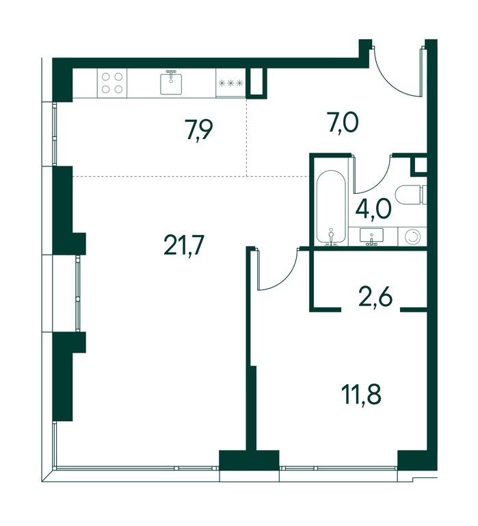 1-BD Apartment Sale, 55 sq. m. at Primavera, Volokolamskoye Highway, вл67, Moscow, Russia #1