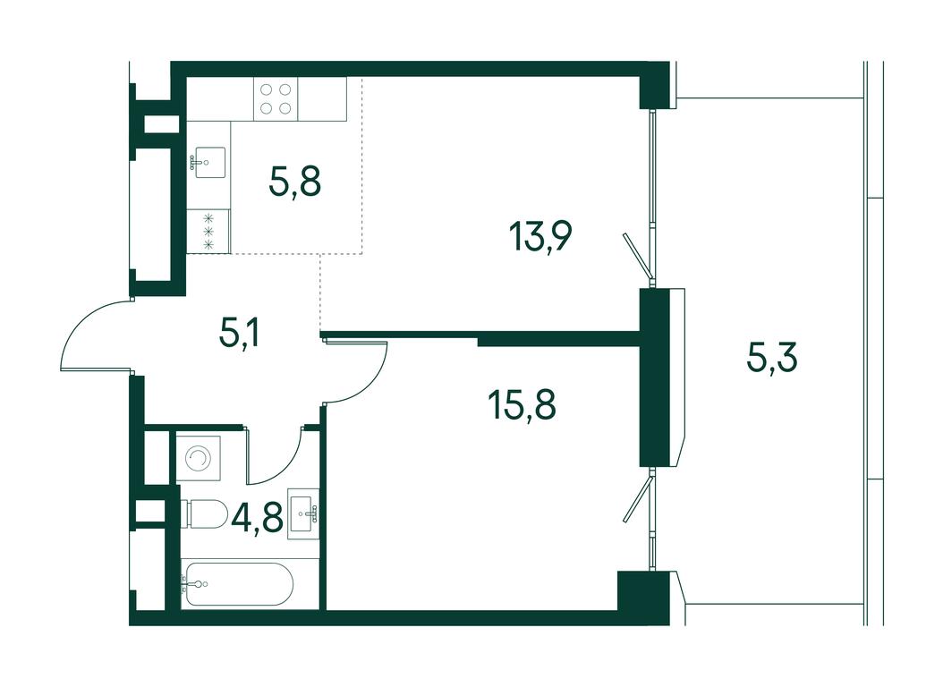 1-BD Apartment Sale, 50.7平方米 at Primavera, Volokolamskoye Highway, вл67, Moscow, Russia #1 1-BD Apartment Sale, 50.7平方米 at Primavera, Volokolamskoye Highway, вл67, Moscow, Russia #1