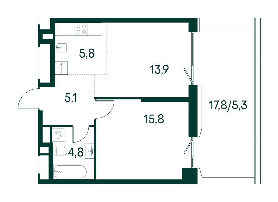 1-BD Apartment Sale, 50.7平方米 at Primavera, Volokolamskoye Highway, вл67, Moscow, Russia #2 1-BD Apartment Sale, 50.7平方米 at Primavera, Volokolamskoye Highway, вл67, Moscow, Russia #2