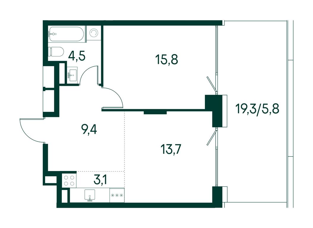 1-BD Apartment Sale, 52.3 sq. m. at Primavera, Volokolamskoye Highway, вл67, Moscow, Russia #2 1-BD Apartment Sale, 52.3 sq. m. at Primavera, Volokolamskoye Highway, вл67, Moscow, Russia #2
