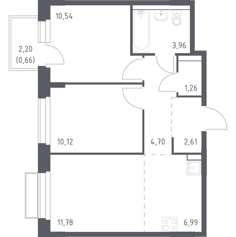 1-BD Apartment Sale, 52.62 sq. m. at Novoe Vnukovo, kvartal № 38, Kokoshkino Settlement, Moscow, Russia #1 1-BD Apartment Sale, 52.62 sq. m. at Novoe Vnukovo, kvartal № 38, Kokoshkino Settlement, Moscow, Russia #1