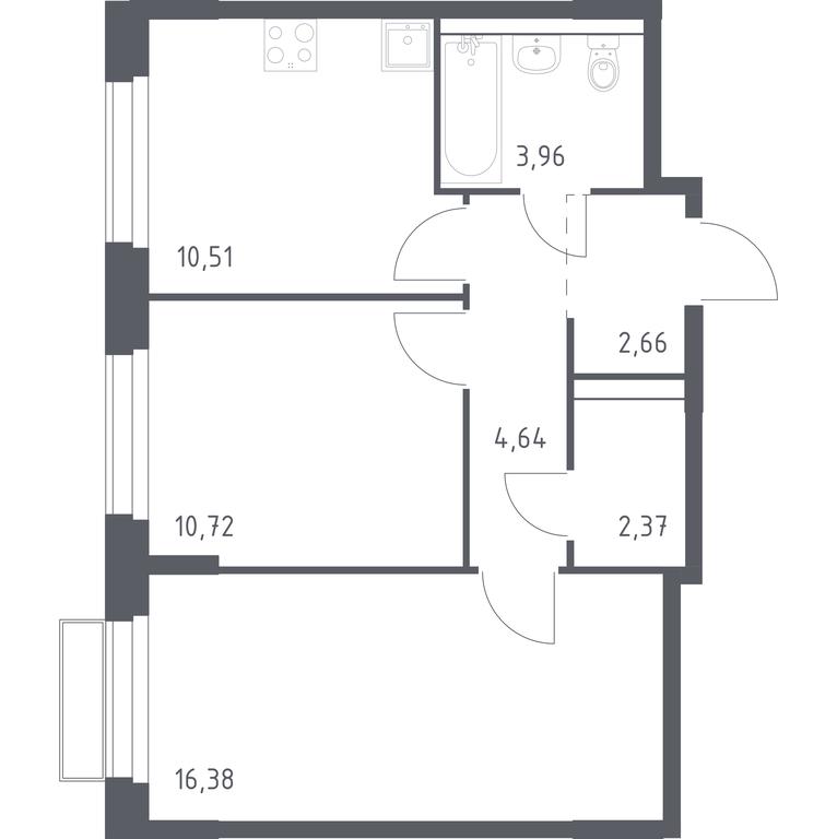 1-BD Apartment Sale, 51.24平方米 at Novoe Vnukovo, kvartal № 38, Kokoshkino Settlement, Moscow, Russia #1 1-BD Apartment Sale, 51.24平方米 at Novoe Vnukovo, kvartal № 38, Kokoshkino Settlement, Moscow, Russia #1