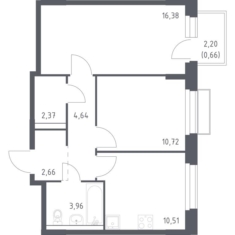 1-BD Apartment Sale, 51.9 sq. m. at Novoe Vnukovo, kvartal № 38, Kokoshkino Settlement, Moscow, Russia #1 1-BD Apartment Sale, 51.9 sq. m. at Novoe Vnukovo, kvartal № 38, Kokoshkino Settlement, Moscow, Russia #1