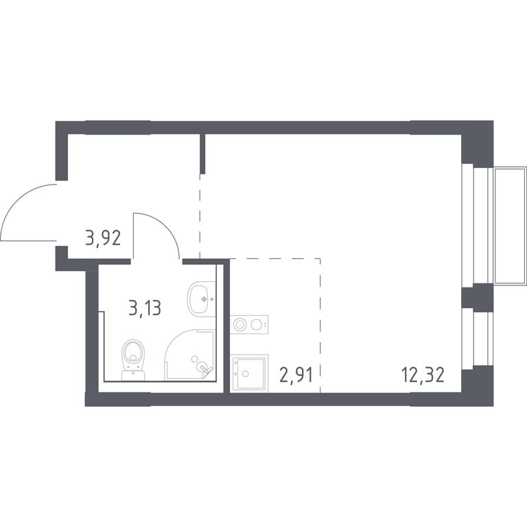 Apartment Sale, 22.28 sq. m. at Novoe Vnukovo, kvartal № 38, Kokoshkino Settlement, Moscow, Russia #1