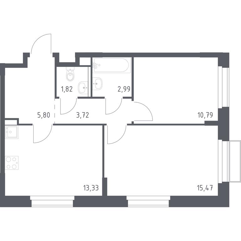 Продажа 1-комн. квартиры, 53,92 м² в ЖК «Новое Внуково», квартал № 38, поселение Кокошкино, Москва, Россия #1 Продажа 1-комн. квартиры, 53,92 м² в ЖК «Новое Внуково», квартал № 38, поселение Кокошкино, Москва, Россия #1