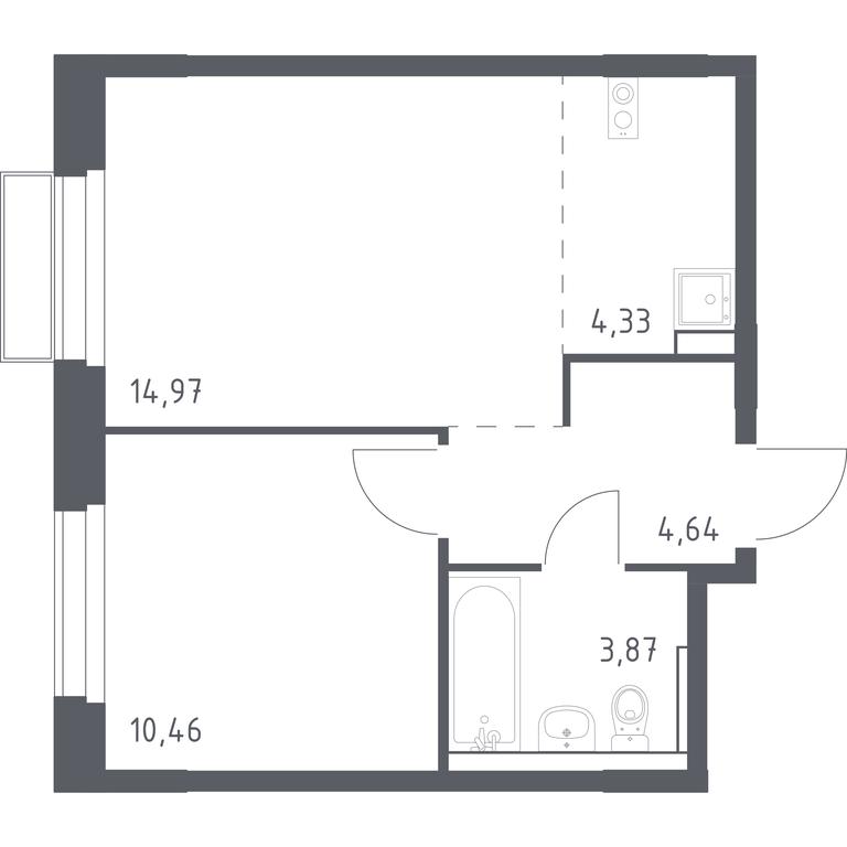 Apartment Sale, 38.27平方米 at Novoe Vnukovo, kvartal № 38, Kokoshkino Settlement, Moscow, Russia #1 Apartment Sale, 38.27平方米 at Novoe Vnukovo, kvartal № 38, Kokoshkino Settlement, Moscow, Russia #1