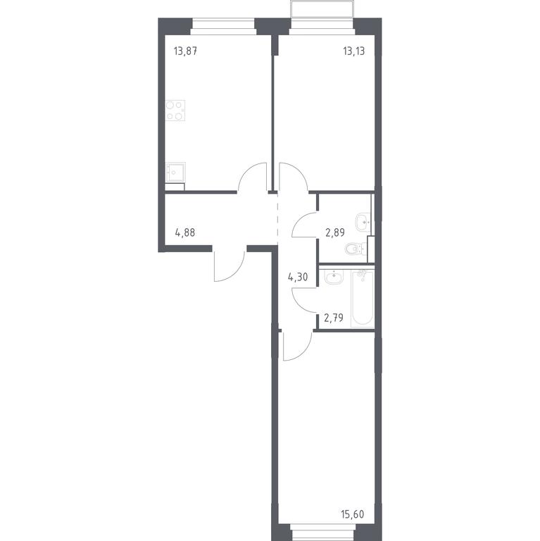 Продажа 1-комн. квартиры, 57,46 м² в ЖК «Новое Внуково», квартал № 38, поселение Кокошкино, Москва, Россия #1