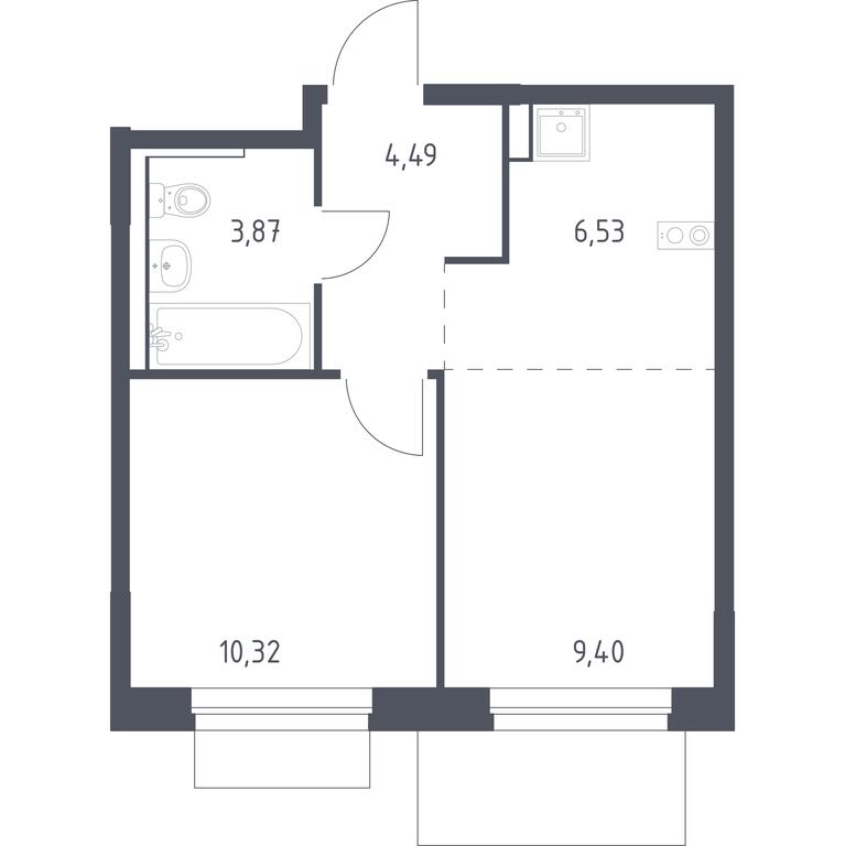 Apartment Sale, 34.61平方米 at Novoe Vnukovo, kvartal № 38, Kokoshkino Settlement, Moscow, Russia #1