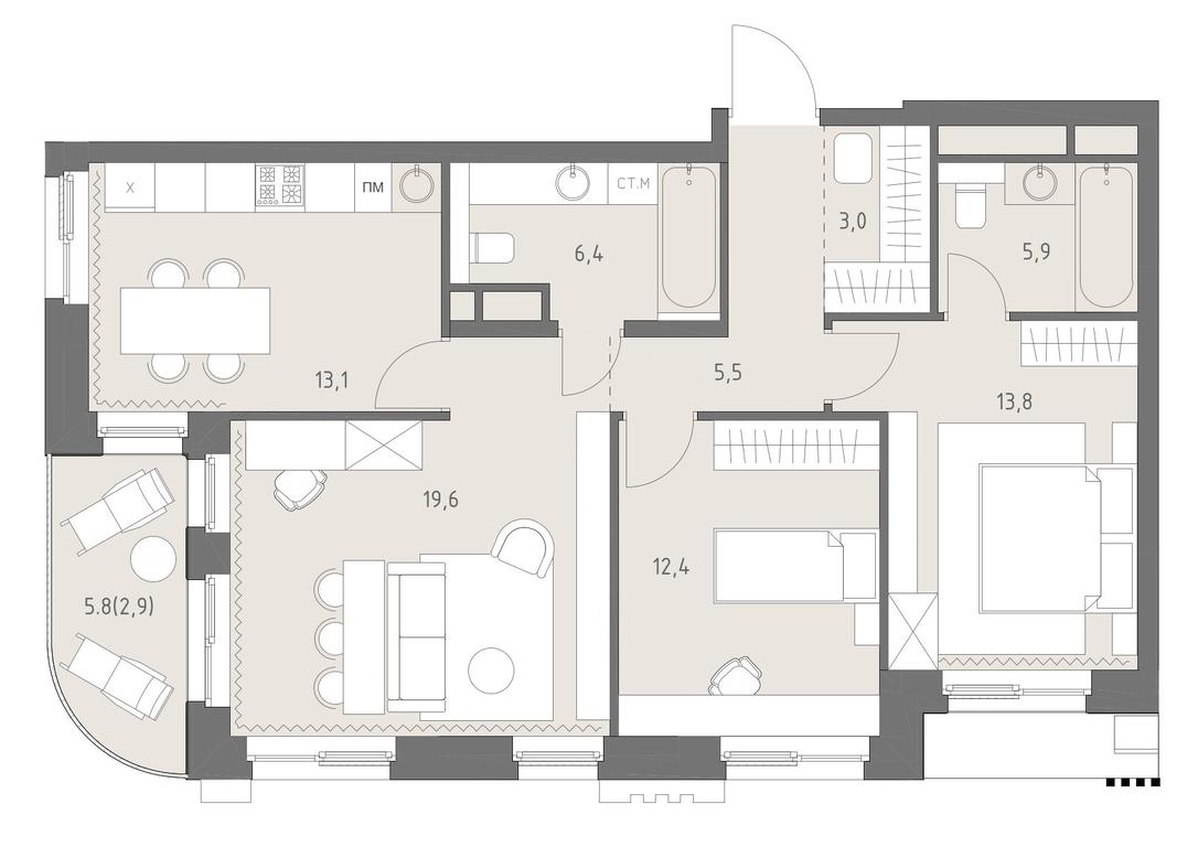 3-BD Apartment Sale, 83.4平方米 at Rodina Park, Vereyskaya Street, 12, Moscow, Russia #1 3-BD Apartment Sale, 83.4平方米 at Rodina Park, Vereyskaya Street, 12, Moscow, Russia #1