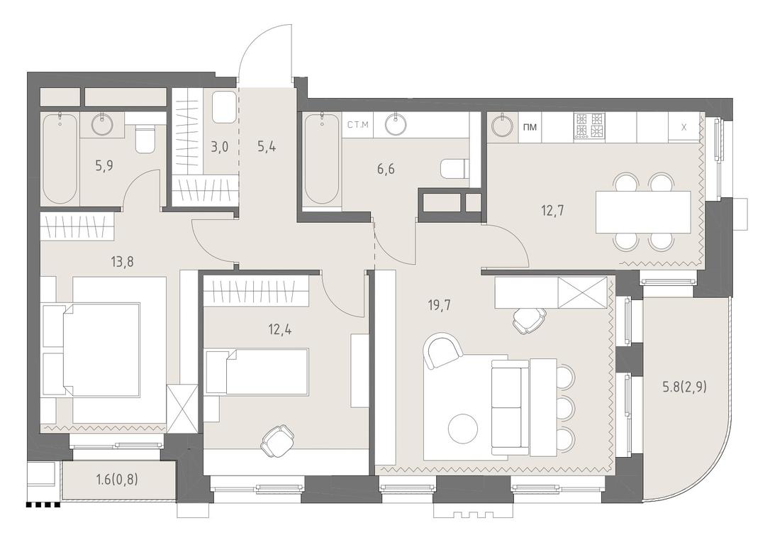 3-BD Apartment Sale, 83.2 sq. m. at Rodina Park, Vereyskaya Street, 12, Moscow, Russia #1 3-BD Apartment Sale, 83.2 sq. m. at Rodina Park, Vereyskaya Street, 12, Moscow, Russia #1