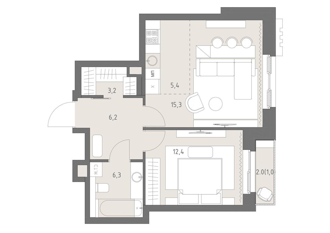 2-BD Apartment Sale, 49.8平方米 at Rodina Park, Vereyskaya Street, 12, Moscow, Russia #1 2-BD Apartment Sale, 49.8平方米 at Rodina Park, Vereyskaya Street, 12, Moscow, Russia #1