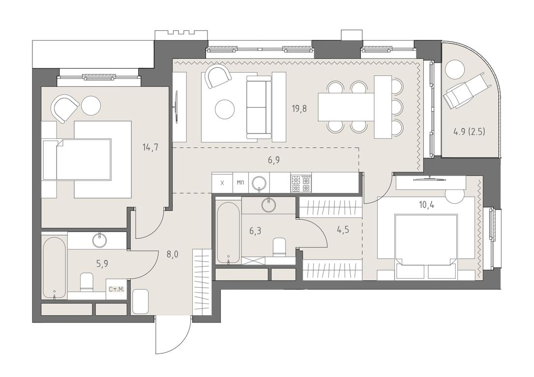 3-BD Apartment Sale, 79平方米 at Rodina Park, Vereyskaya Street, 12, Moscow, Russia #1 3-BD Apartment Sale, 79平方米 at Rodina Park, Vereyskaya Street, 12, Moscow, Russia #1