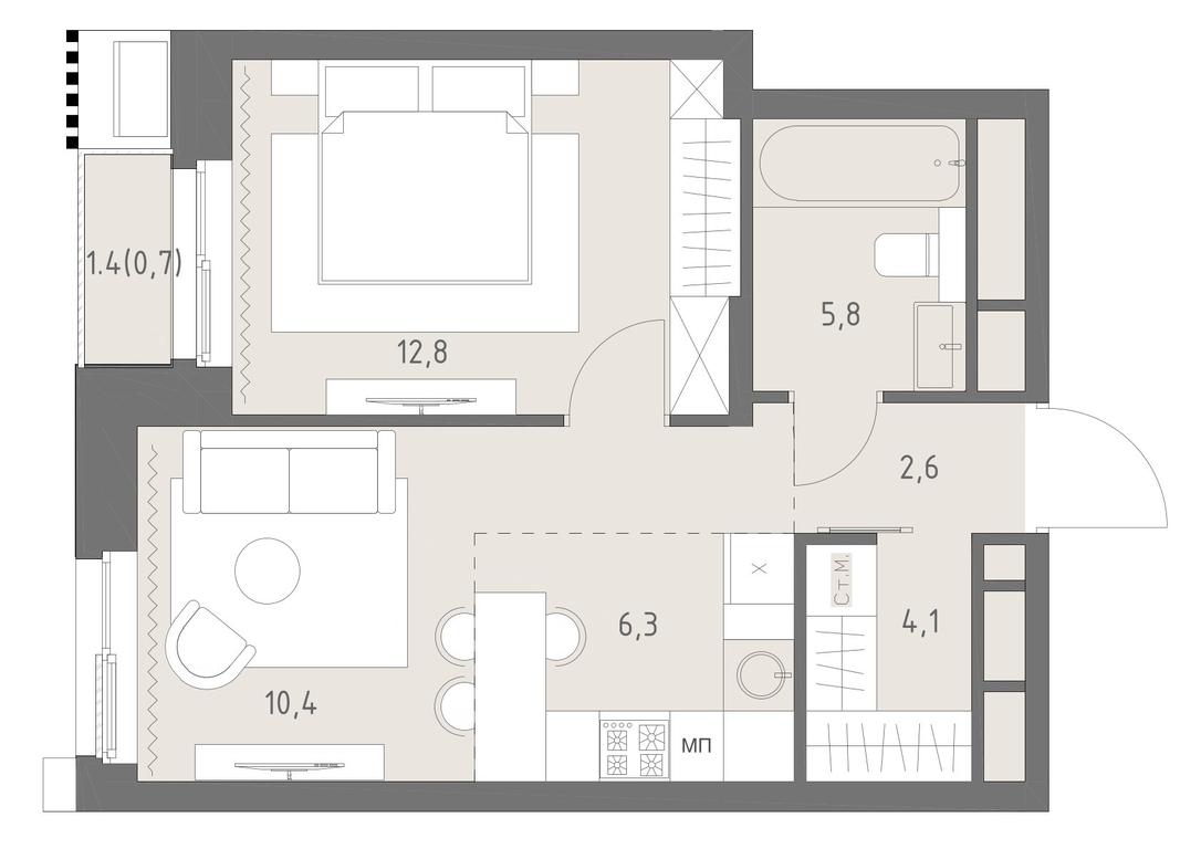 2-BD Apartment Sale, 42.7平方米 at Rodina Park, Vereyskaya Street, 12, Moscow, Russia #1 2-BD Apartment Sale, 42.7平方米 at Rodina Park, Vereyskaya Street, 12, Moscow, Russia #1