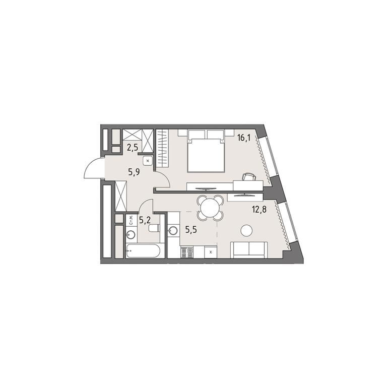 2-BD Apartment Sale, 48.1 sq. m. at Rodina Park, Vereyskaya Street, 12, Moscow, Russia #1 2-BD Apartment Sale, 48.1 sq. m. at Rodina Park, Vereyskaya Street, 12, Moscow, Russia #1