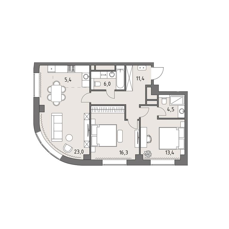 3-BD Apartment Sale, 79.9 sq. m. at Rodina Park, Vereyskaya Street, 12, Moscow, Russia #1 3-BD Apartment Sale, 79.9 sq. m. at Rodina Park, Vereyskaya Street, 12, Moscow, Russia #1