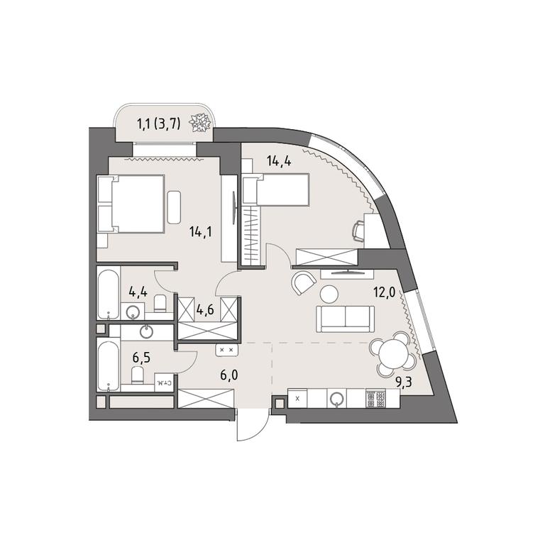 3-BD Apartment Sale, 72.2 sq. m. at Rodina Park, Vereyskaya Street, 12, Moscow, Russia #1 3-BD Apartment Sale, 72.2 sq. m. at Rodina Park, Vereyskaya Street, 12, Moscow, Russia #1