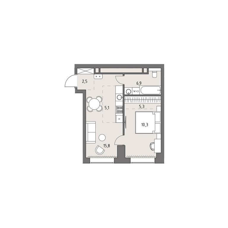 2-BD Apartment Sale, 46.1平方米 at Rodina Park, Vereyskaya Street, 12, Moscow, Russia #1 2-BD Apartment Sale, 46.1平方米 at Rodina Park, Vereyskaya Street, 12, Moscow, Russia #1