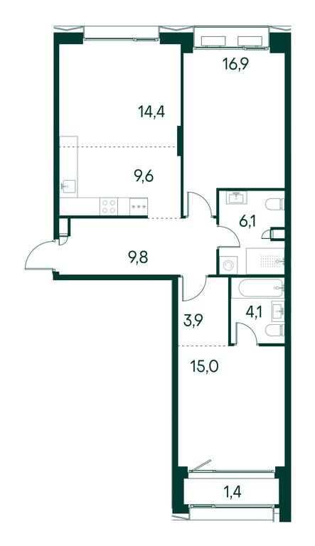 2-BD Apartment Sale, 81.2平方米 at Primavera, Volokolamskoye Highway, вл67, Moscow, Russia #1 2-BD Apartment Sale, 81.2平方米 at Primavera, Volokolamskoye Highway, вл67, Moscow, Russia #1