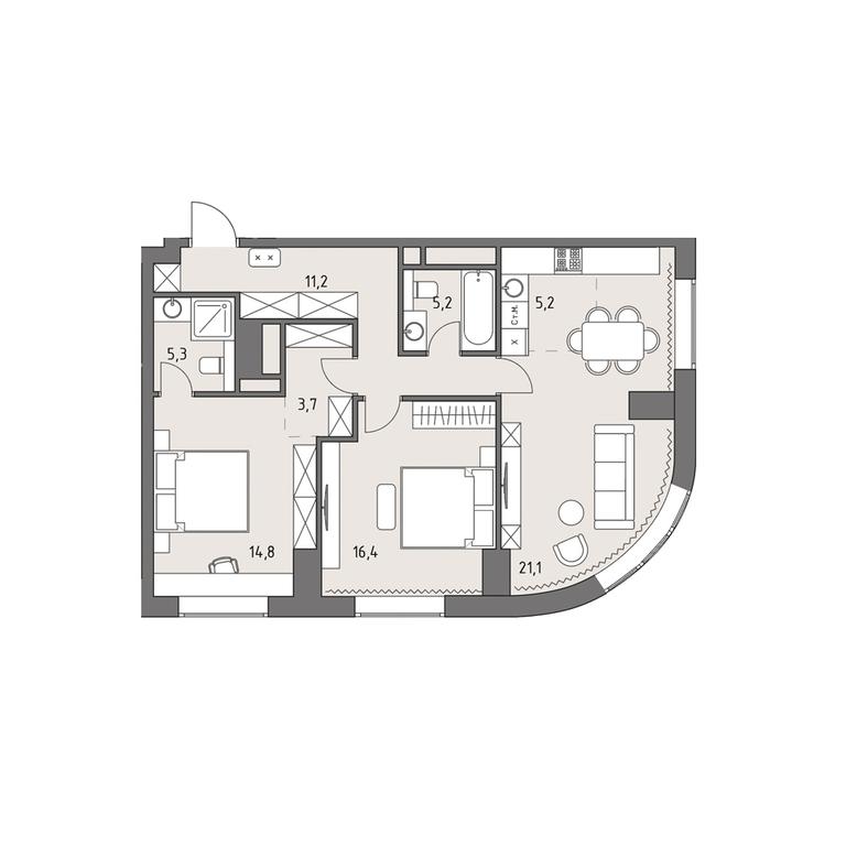 3-BD Apartment Sale, 82.9 sq. m. at Rodina Park, Vereyskaya Street, 12, Moscow, Russia #1 3-BD Apartment Sale, 82.9 sq. m. at Rodina Park, Vereyskaya Street, 12, Moscow, Russia #1