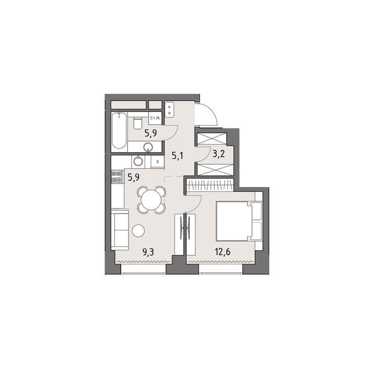 1-BD Apartment Sale, 41.8平方米 at Rodina Park, Vereyskaya Street, 12, Moscow, Russia #1 1-BD Apartment Sale, 41.8平方米 at Rodina Park, Vereyskaya Street, 12, Moscow, Russia #1