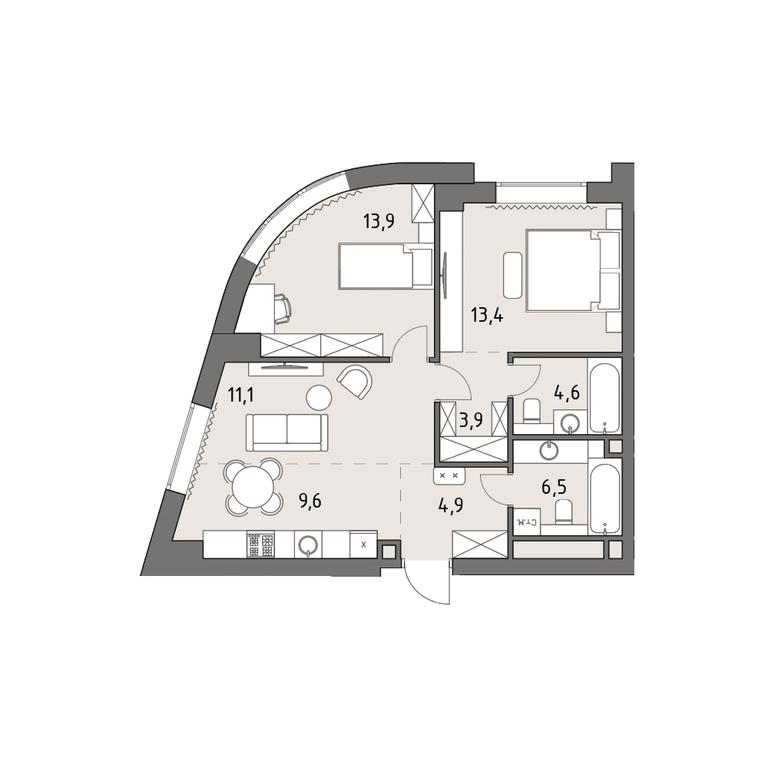 3-BD Apartment Sale, 67.8平方米 at Rodina Park, Vereyskaya Street, 12, Moscow, Russia #1 3-BD Apartment Sale, 67.8平方米 at Rodina Park, Vereyskaya Street, 12, Moscow, Russia #1
