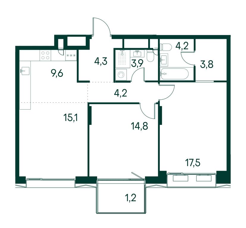 2-BD Apartment Sale, 78.6 sq. m. at Primavera, Volokolamskoye Highway, вл67, Moscow, Russia #1