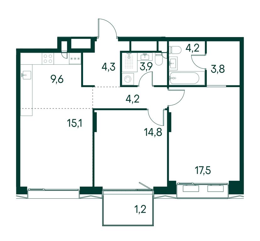 2-BD Apartment Sale, 78.6 sq. m. at Primavera, Volokolamskoye Highway, вл67, Moscow, Russia #1
