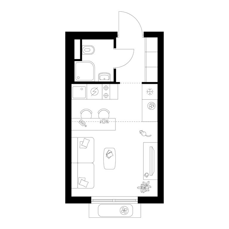 Apartment Sale, 19.9 sq. m. at Ilinskie Luga, Zapovednaya Street, 1, posyolok Ilyinskoye-Usovo, Krasnogorsk City District, Moscow Region, Russia #1