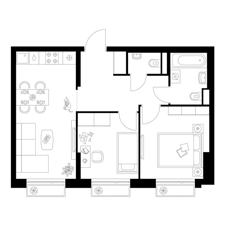 2-BD Apartment Sale, 49.4 sq. m. at Belaya Dacha Park, mikrorayon Parkovy, 1, Kotelniki, Moscow Region, Russia #1 2-BD Apartment Sale, 49.4 sq. m. at Belaya Dacha Park, mikrorayon Parkovy, 1, Kotelniki, Moscow Region, Russia #1