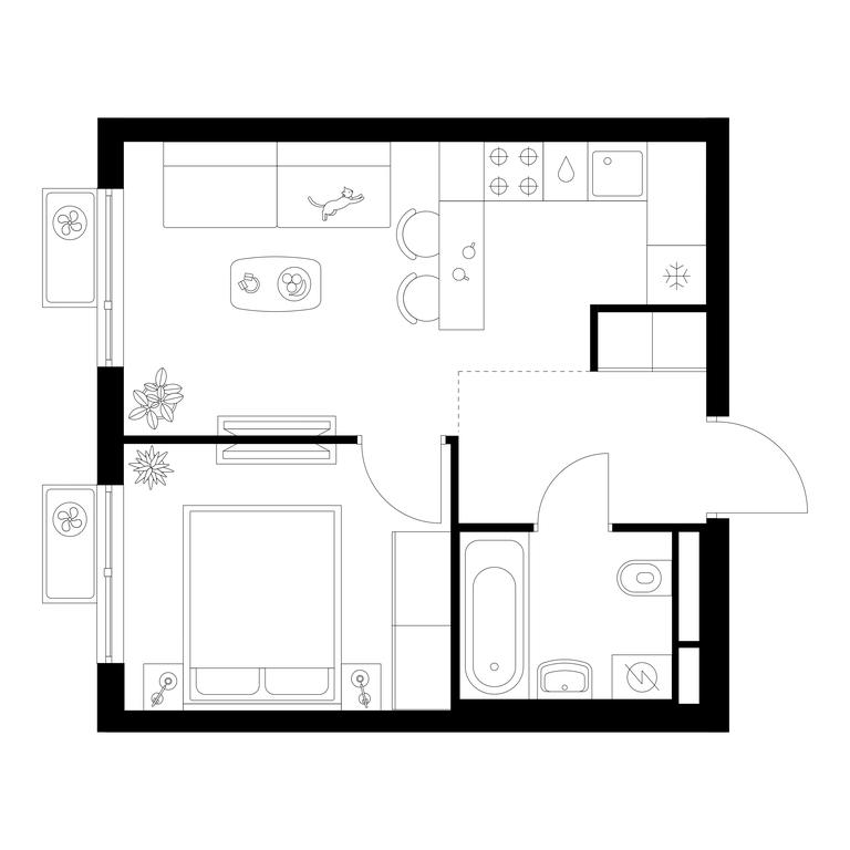 1-BD Apartment Sale, 32.7 sq. m. at Belaya Dacha Park, mikrorayon Parkovy, 1, Kotelniki, Moscow Region, Russia #1