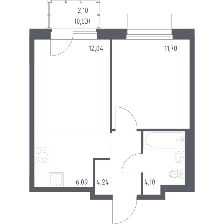 Apartment Sale, 38.88平方米 at Novoe Vnukovo, kvartal № 38, Kokoshkino Settlement, Moscow, Russia #1 Apartment Sale, 38.88平方米 at Novoe Vnukovo, kvartal № 38, Kokoshkino Settlement, Moscow, Russia #1