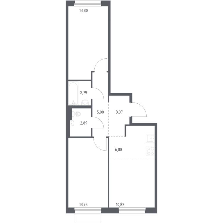 1-BD Apartment Sale, 59.98平方米 at Novoe Vnukovo, kvartal № 38, Kokoshkino Settlement, Moscow, Russia #1 1-BD Apartment Sale, 59.98平方米 at Novoe Vnukovo, kvartal № 38, Kokoshkino Settlement, Moscow, Russia #1