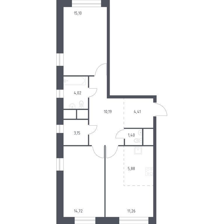 1-BD Apartment Sale, 70.13平方米 at Novograd Pavlino, Kosinskoye shosse, 2, Novoye Pavlino Microdistrict, Balashikha, Moscow Region, Russia #1 1-BD Apartment Sale, 70.13平方米 at Novograd Pavlino, Kosinskoye shosse, 2, Novoye Pavlino Microdistrict, Balashikha, Moscow Region, Russia #1