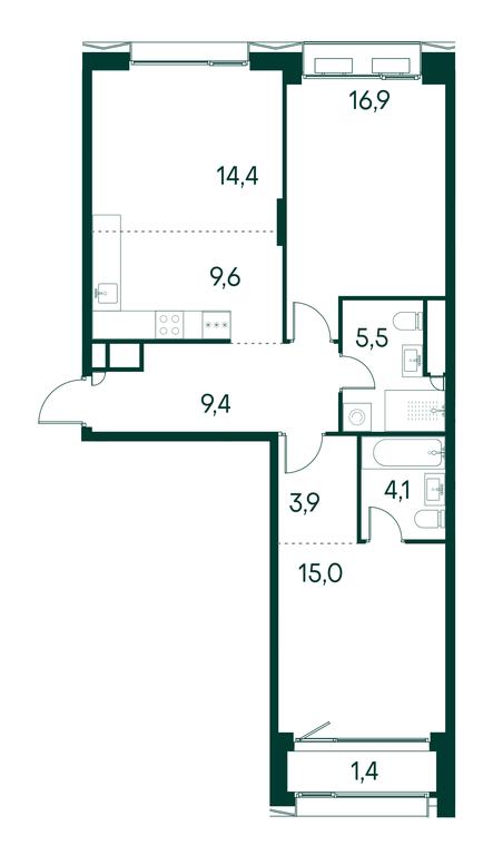 2-BD Apartment Sale, 80.2平方米 at Primavera, Volokolamskoye Highway, вл67, Moscow, Russia #1 2-BD Apartment Sale, 80.2平方米 at Primavera, Volokolamskoye Highway, вл67, Moscow, Russia #1