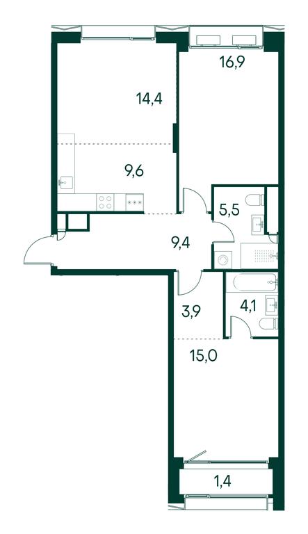 2-BD Apartment Sale, 80.2平方米 at Primavera, Volokolamskoye Highway, вл67, Moscow, Russia #1 2-BD Apartment Sale, 80.2平方米 at Primavera, Volokolamskoye Highway, вл67, Moscow, Russia #1
